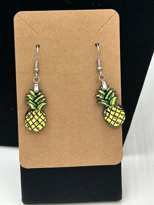 Pineapple Shaped Sublimated Earrings 1 inch