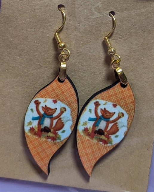 Swirl Drop Shaped Sublimated Earring