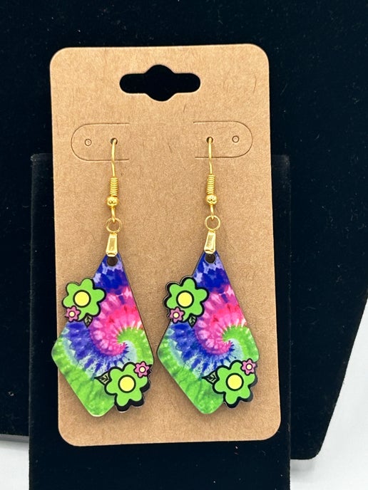 Fancy Flower Shaped Sublimated Earrings
