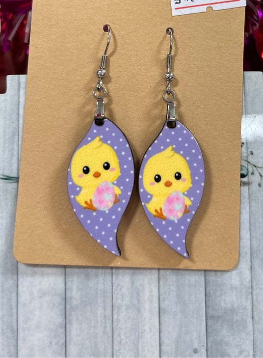 Swirl Drop Shaped Sublimated Earring