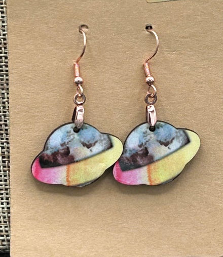 Planet Shaped Sublimated Earrings