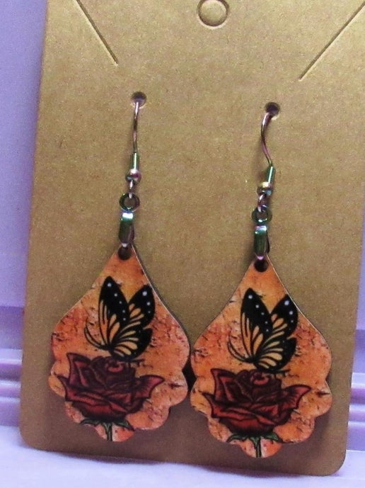 Fancy Teardrop Shaped Sublimated Earrings