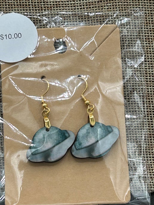 Planet Shaped Sublimated Earrings