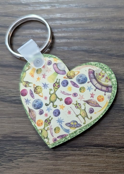 Heart  Shaped Sublimated Keychain