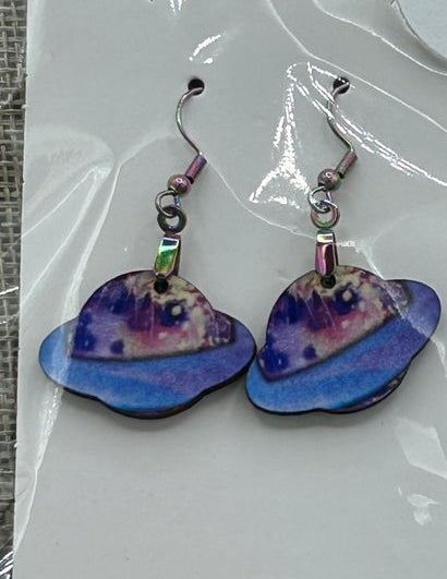 Planet Shaped Sublimated Earrings