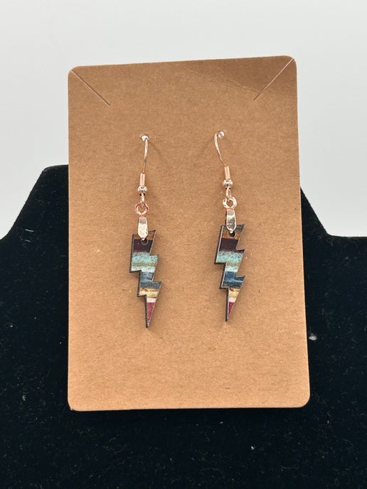 Lightning Shaped Sublimated Earrings