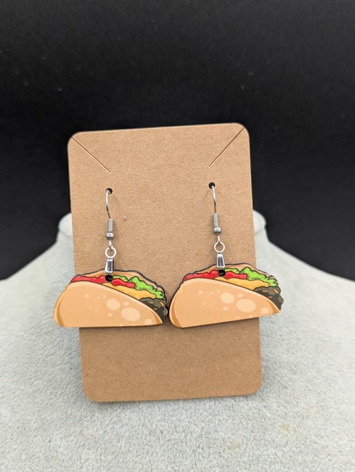 Taco Shaped Sublimated Earring