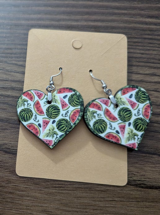Heart Shaped Sublimated Earrings