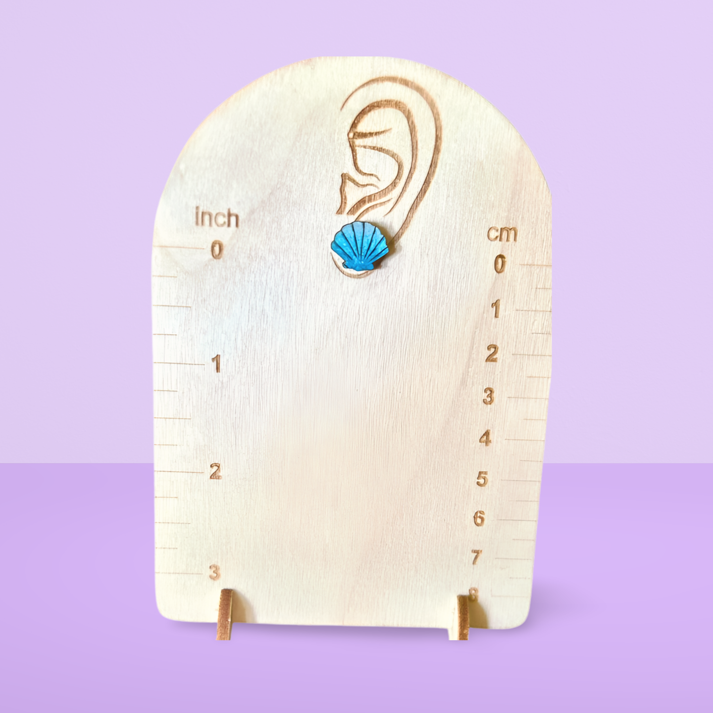 Clam Shell Shaped Sublimated Stud Earrings