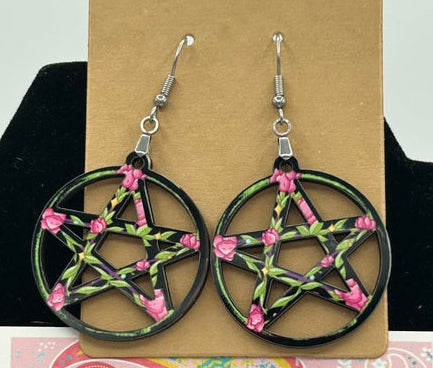 Pentagram Shaped Sublimated Earrings