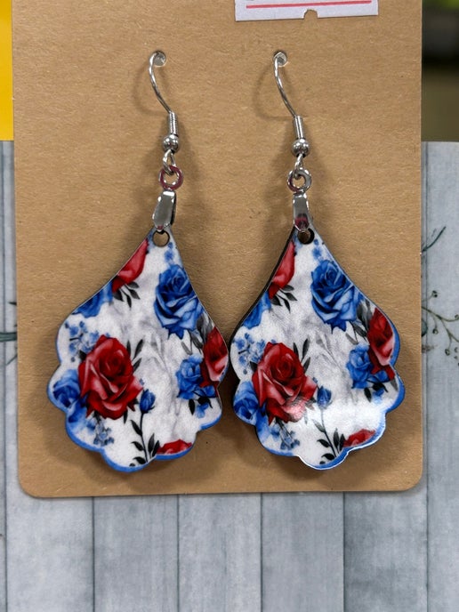 Fancy Teardrop Shaped Sublimated Earrings