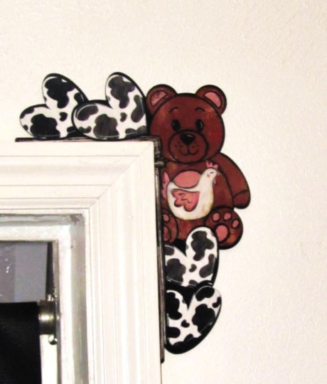 Bear Hearts Shaped Sublimated Corner Sitter