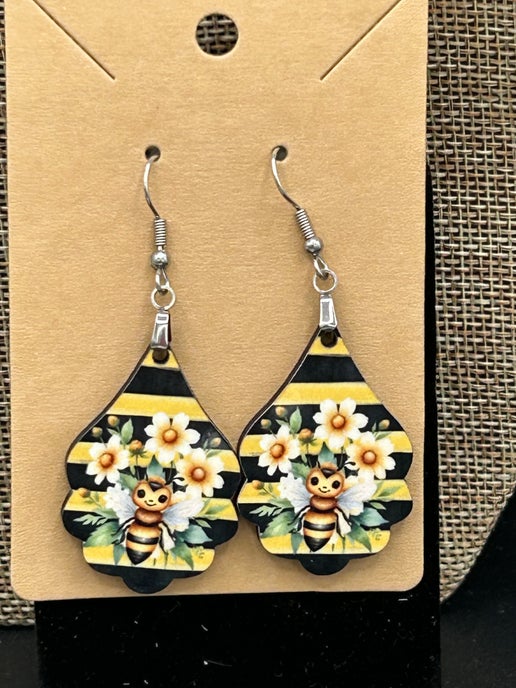 Fancy Teardrop Shaped Sublimated Earrings