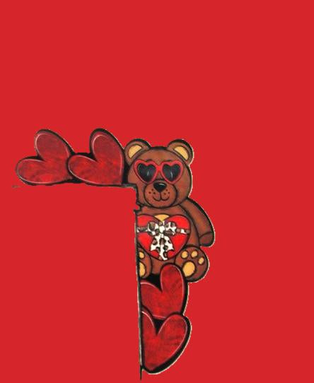 Bear Hearts Shaped Sublimated Corner Sitter
