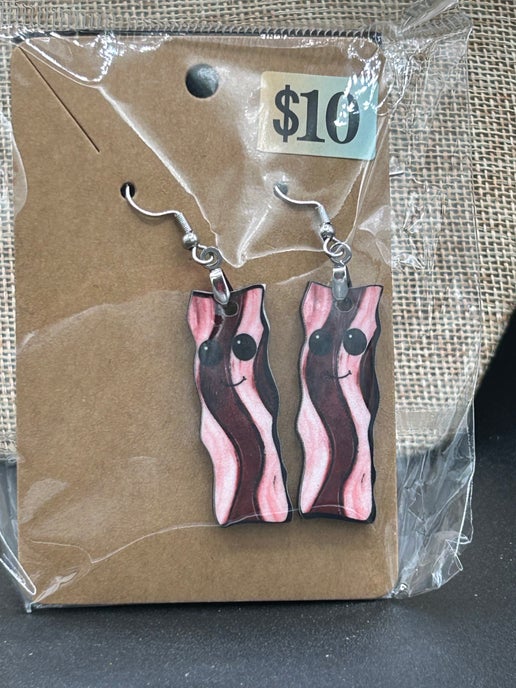 Bacon Shaped Sublimated Earring
