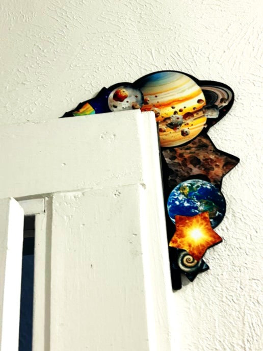 Space Planets Shaped Sublimated Corner Sitter