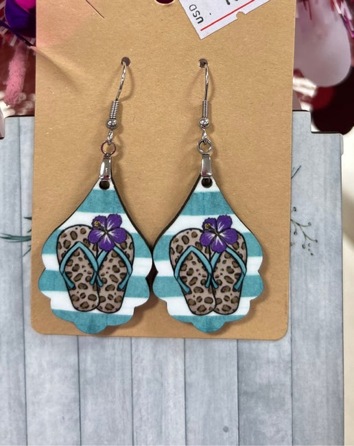 Fancy Teardrop Shaped Sublimated Earrings