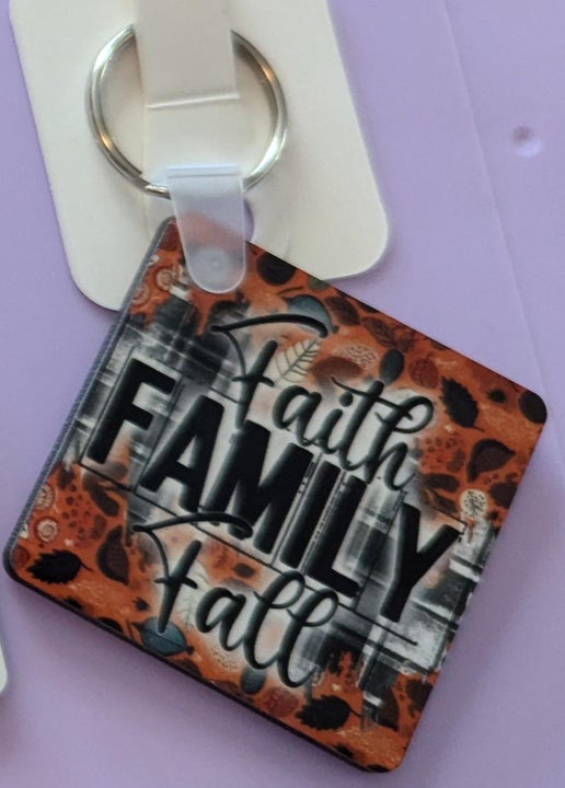 Square Shaped Sublimated Keychain