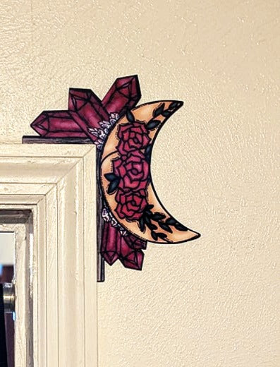 Moon and Crystals Shaped Sublimated Corner Sitter