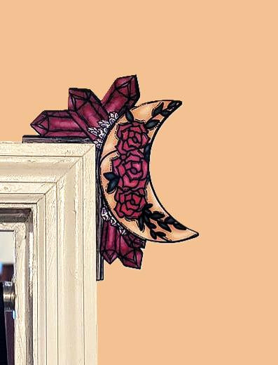 Moon and Crystals Shaped Sublimated Corner Sitter