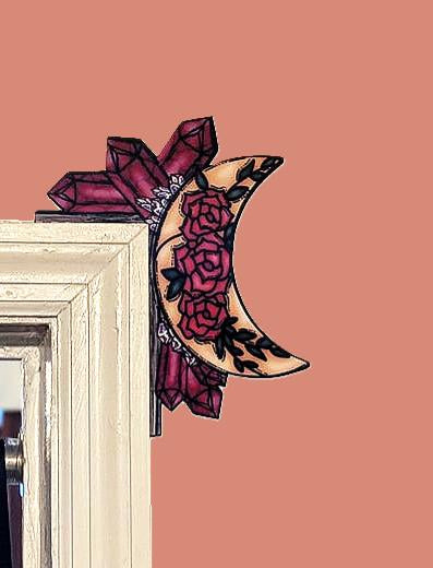 Moon and Crystals Shaped Sublimated Corner Sitter