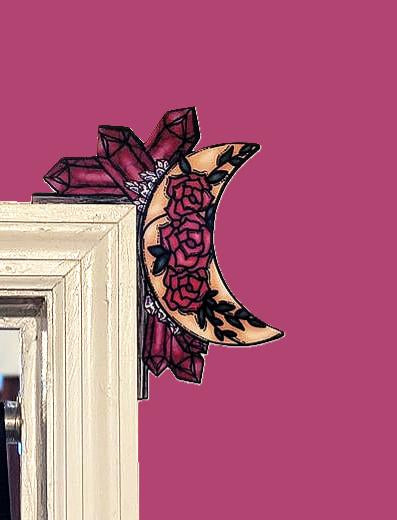 Moon and Crystals Shaped Sublimated Corner Sitter