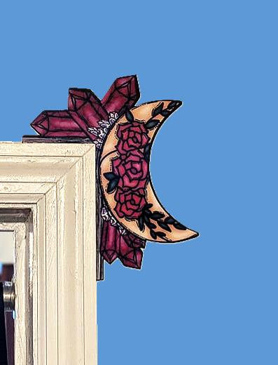 Moon and Crystals Shaped Sublimated Corner Sitter