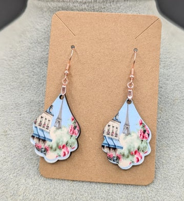 Fancy Teardrop Shaped Sublimated Earrings