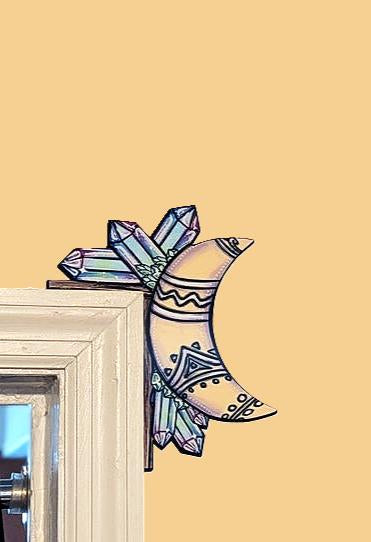 Moon and Crystals Shaped Sublimated Corner Sitter