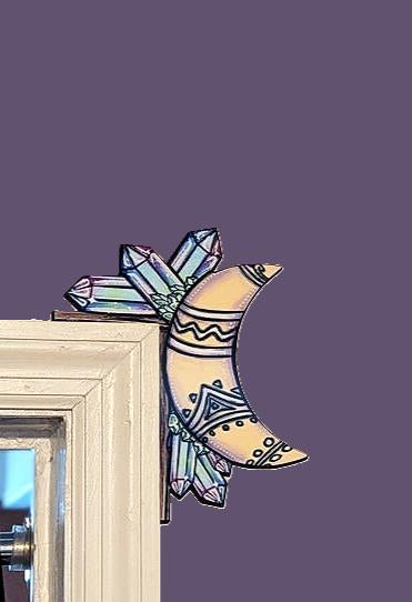 Moon and Crystals Shaped Sublimated Corner Sitter