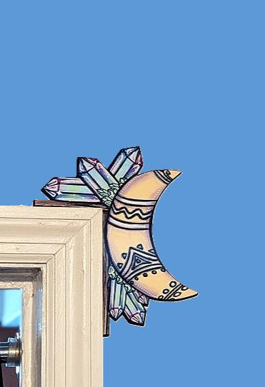 Moon and Crystals Shaped Sublimated Corner Sitter