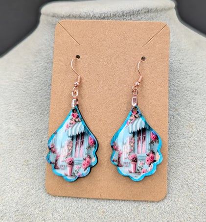 Fancy Teardrop Shaped Sublimated Earrings