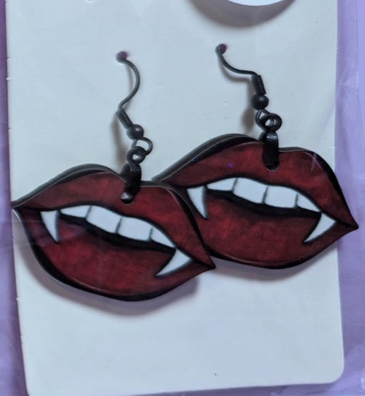 Lip Shaped Sublimated Earrings