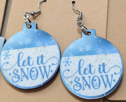 Ornament Shaped Sublimated Earrings