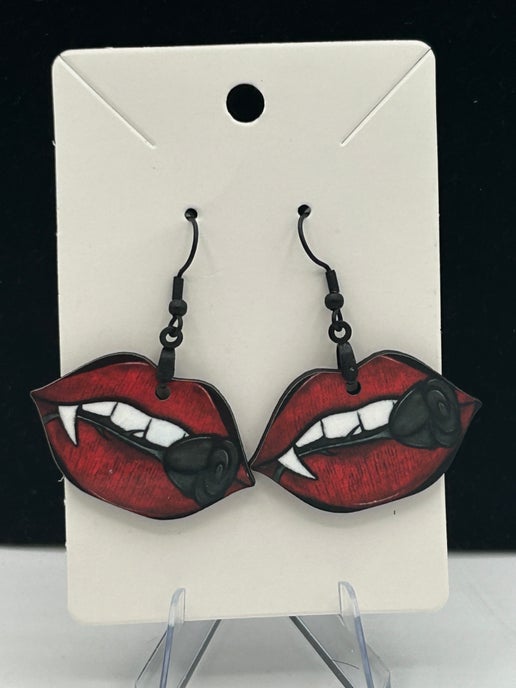 Lip Shaped Sublimated Earrings 1.5 inch