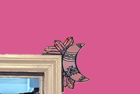 Moon and Crystals Shaped Sublimated Corner Sitter