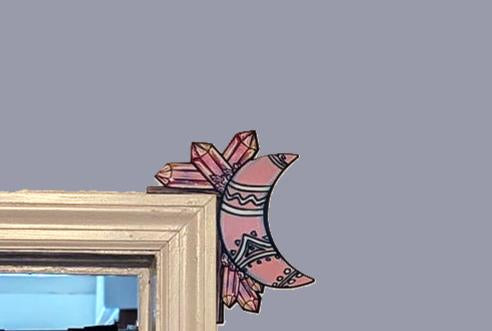 Moon and Crystals Shaped Sublimated Corner Sitter