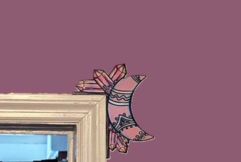 Moon and Crystals Shaped Sublimated Corner Sitter