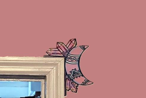 Moon and Crystals Shaped Sublimated Corner Sitter