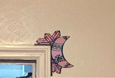 Moon and Crystals Shaped Sublimated Corner Sitter