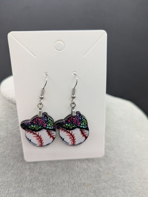 Ball with Hat Shaped Sublimated Earrings