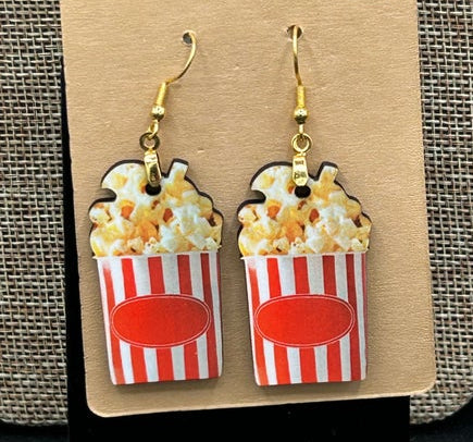 Popcorn Themed Sublimated Earrings