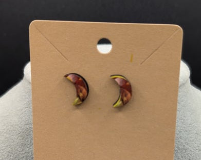 Moon Shaped Sublimated Stud Earring