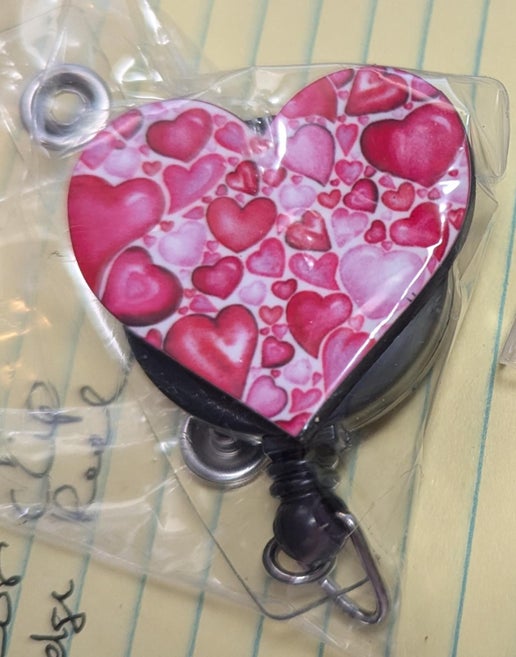 Heart Shaped Sublimated Badge Reel