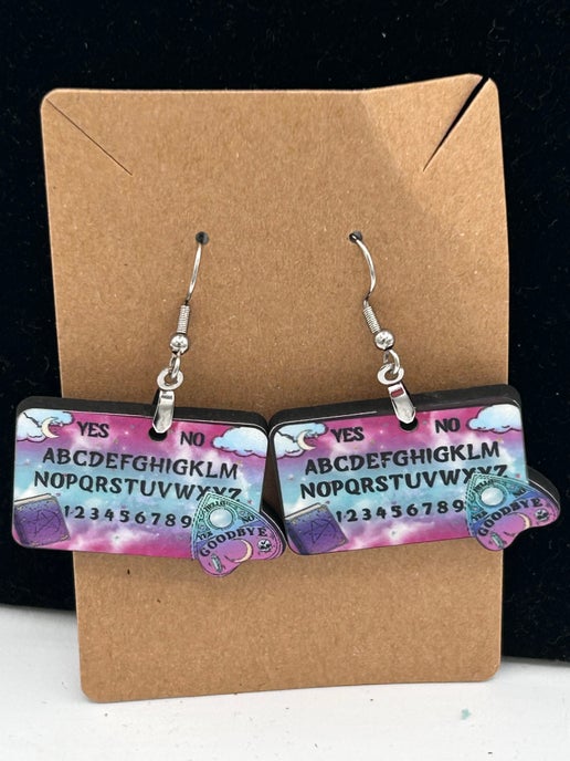 Ouija Board Shaped Sublimated Earrings 1.5 inch
