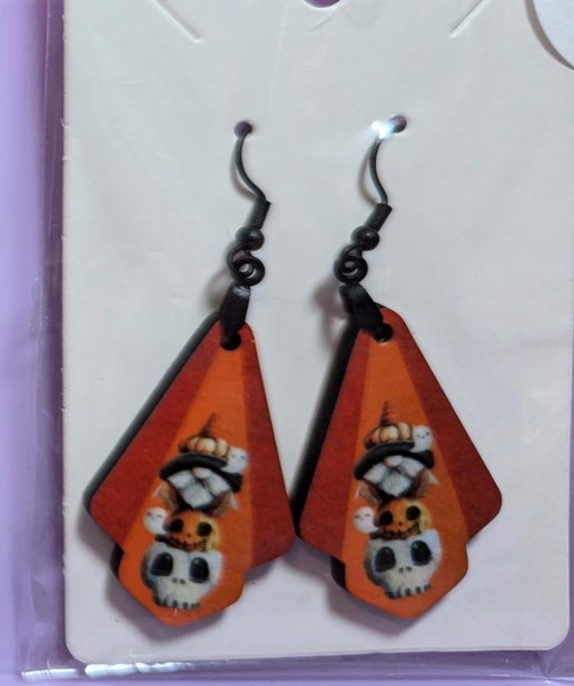 Fan Shaped Sublimated Earrings