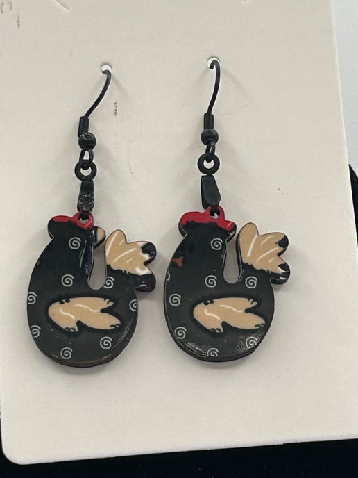 Chicken Shaped Sublimated Earrings