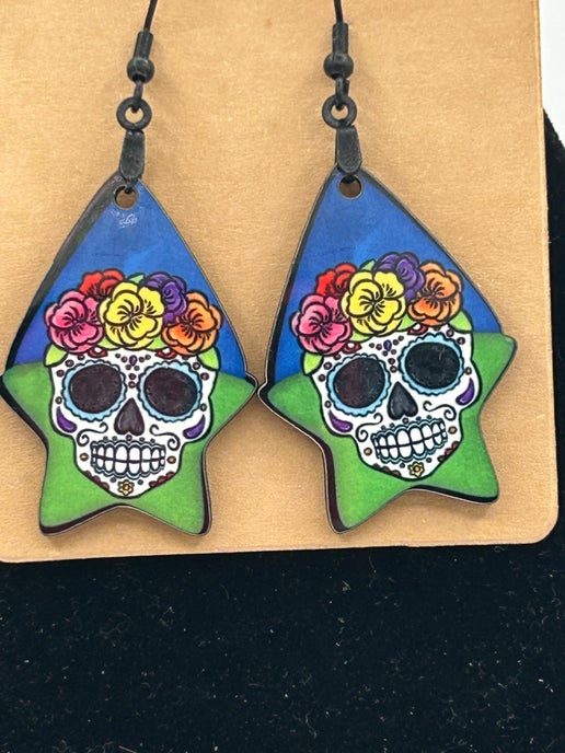 Teardrop Star Shaped Sublimated Earrings