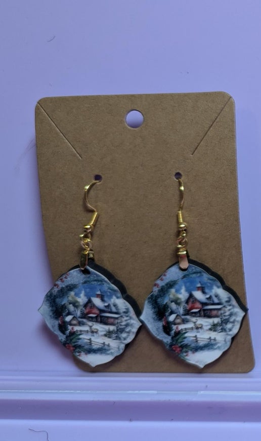 Fancy Diamond Shaped Sublimated Earring