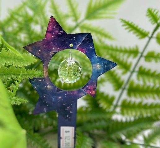 Acrylic Shaped Sublimated Garden Stake with hole and  crystal or Acrylic charm